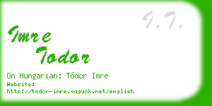 imre todor business card