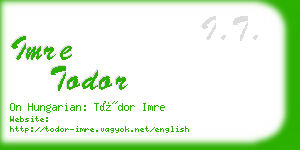 imre todor business card